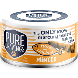 Pure Cravings Minced Canned Cat Food, Tuna & Chicken
