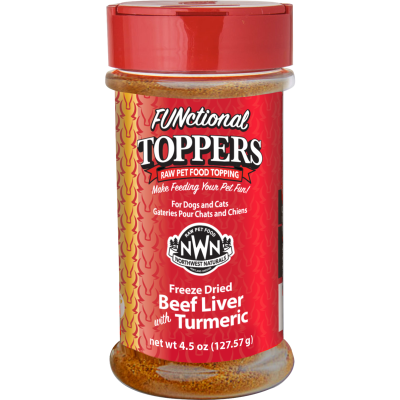 Northwest Naturals FUNctional Freeze-Dried Raw Pet Food Topper, Beef Liver & Turmeric, 4.5-oz image number null