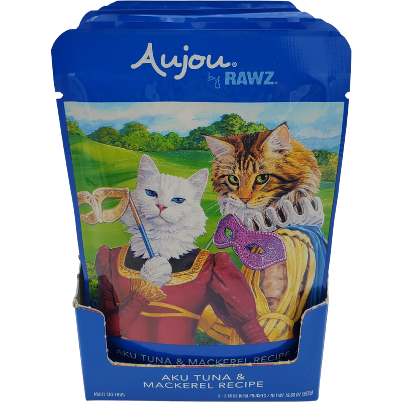Rawz Aujou Wet Cat Food, Aku Tuna & Mackerel, 2.46-oz image number null
