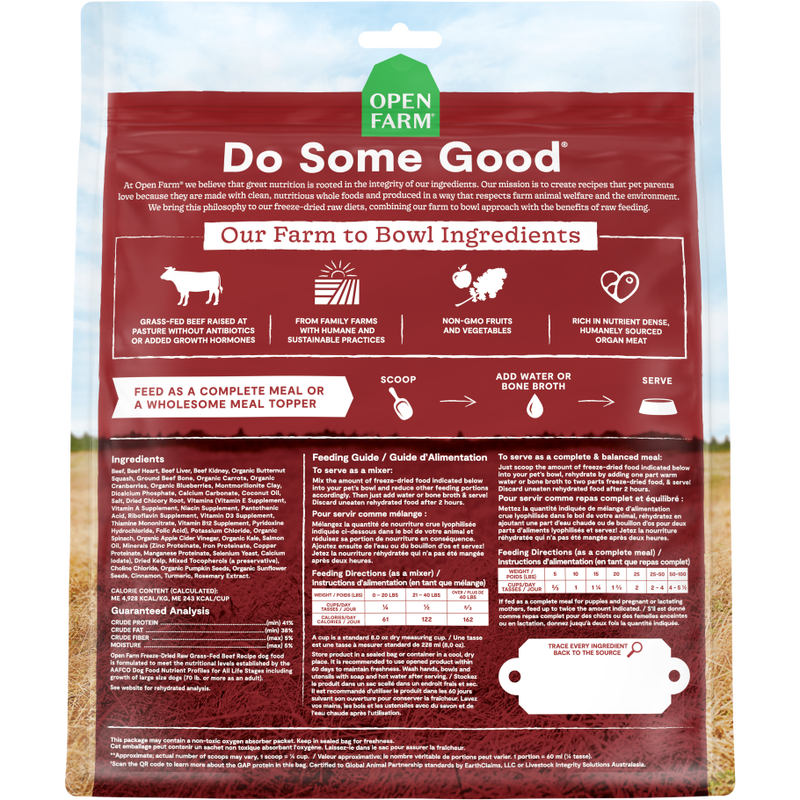 Open Farm Raw Freeze-Dried Dog Food, Beef, Morsels, 13.5-oz image number null