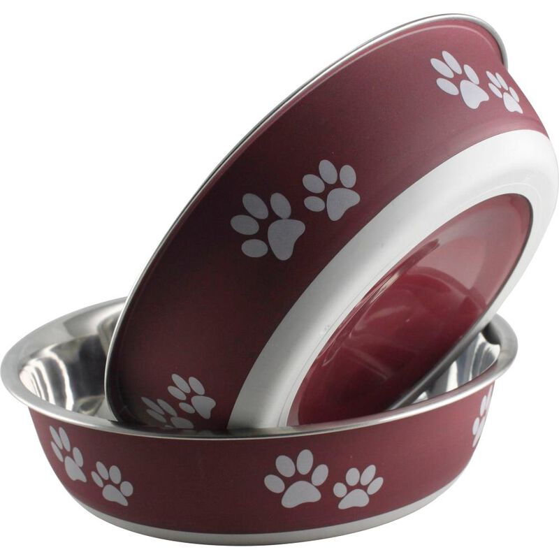Indipets Buster Pet Bowl, Merlot, Small, 15-oz image number null