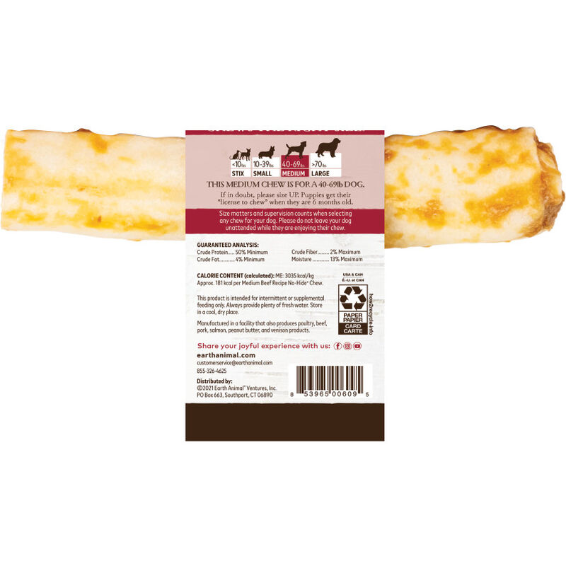 Earth Animal No-Hide Roll Dog Treat, Beef image number null