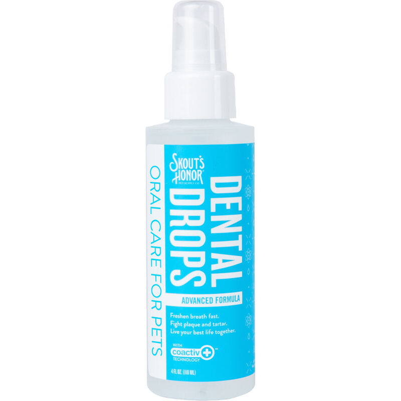Skout's Honor Oral Care Dental Drops for Pets, Advanced Formula, 4-oz image number null