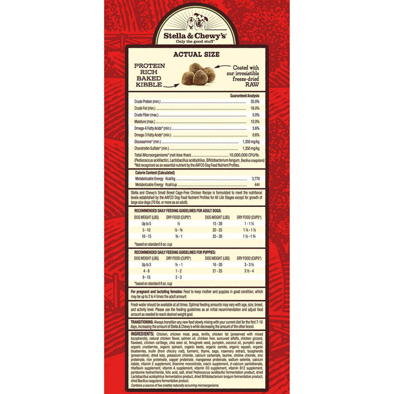 Stella & Chewy's Raw Coated Grain-Free Dry Dog Food, Small Breed, Chicken, 3.5-lb image number null