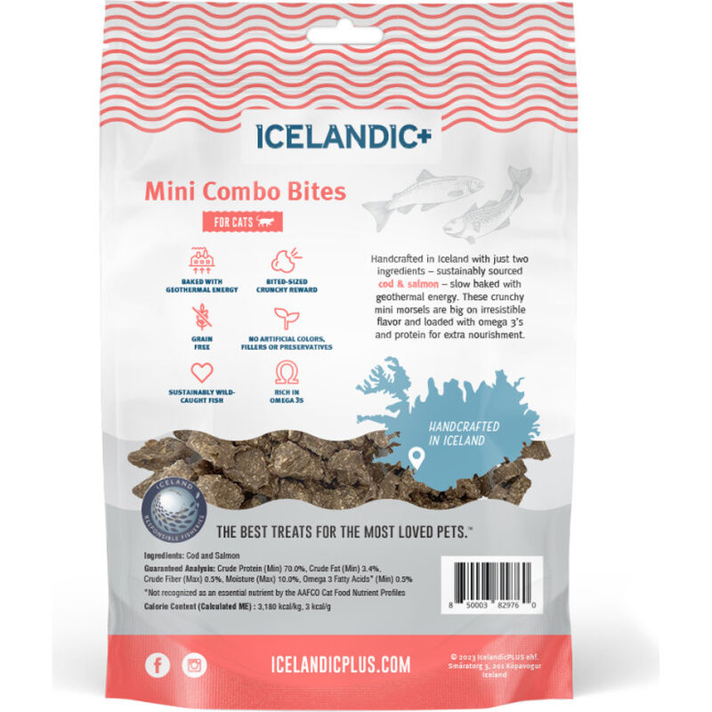 Icelandic Mini Combo Bites Cat Treats, Cod & Salmon, 1.7-oz image number null