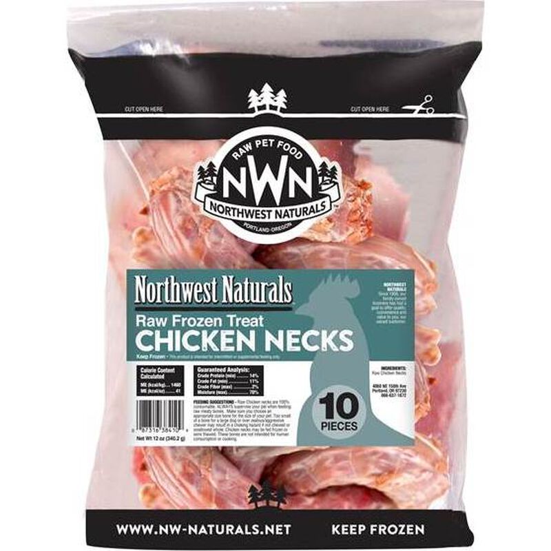 Northwest Naturals Raw Frozen Dog Treats, Chicken Neck, 10-pack image number null