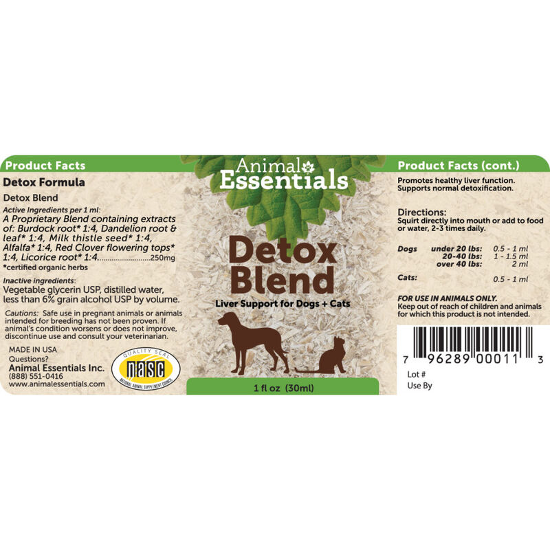 Animal Essentials Detox Blend Liver Support Dog & Cat Supplement, 1-oz image number null