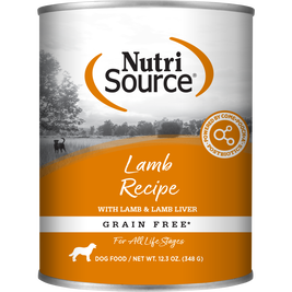 NutriSource Grain Free Canned Dog Food, Lamb