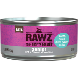 Rawz Senior Pate Canned Cat Food, Salmon Tuna & NZ Green Mussels