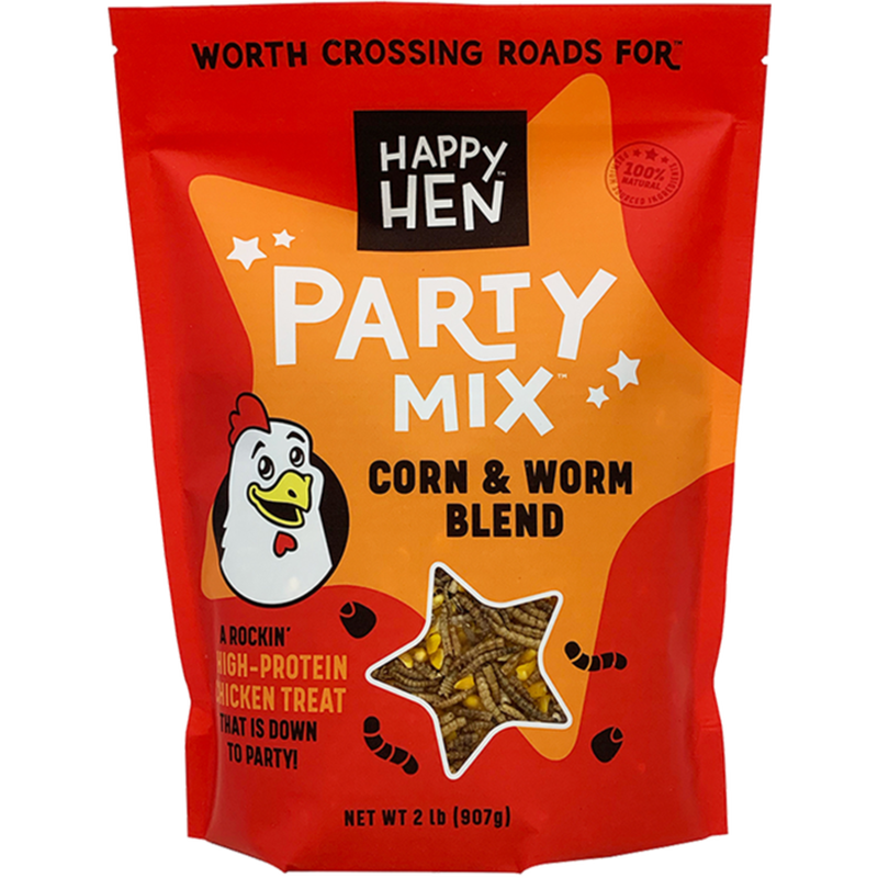 Happy Hen Party Mix Corn & Mealworm Chicken Treats, 2-lb image number null