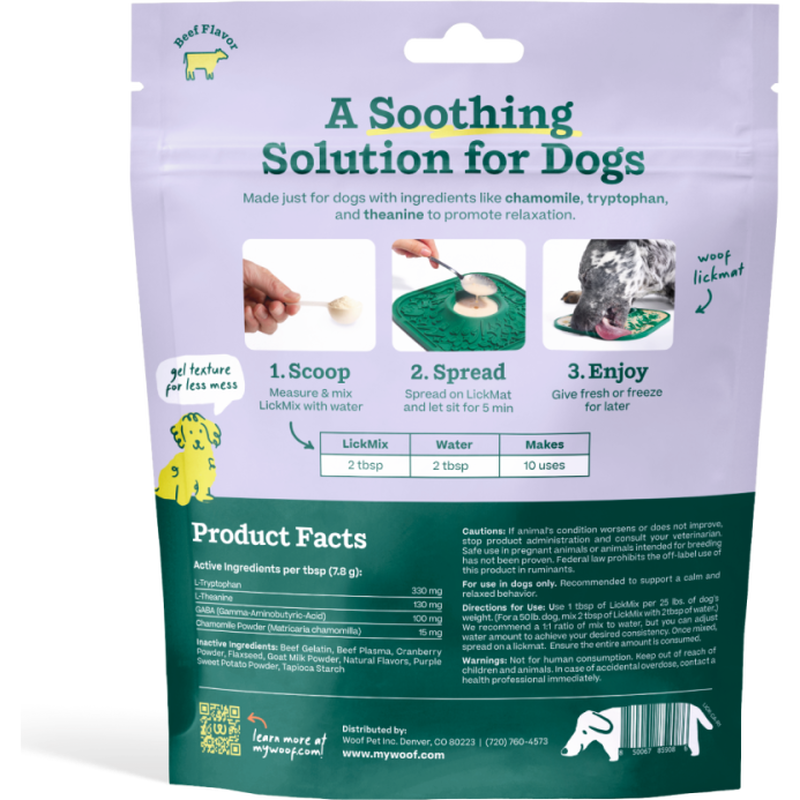 Woof LickMix Spread & Pet Meal Topper, Calming, Beef, 5.5-oz image number null