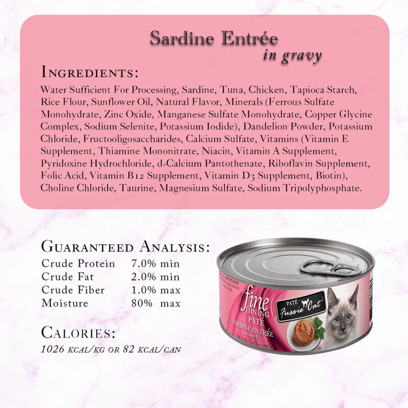 Fussie Cat Fine Dining Pate Canned Cat Food, Sardine image number null