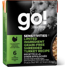 Go! Solutions Sensitivities Limited Ingredient Wet Dog Food, Shredded Turkey