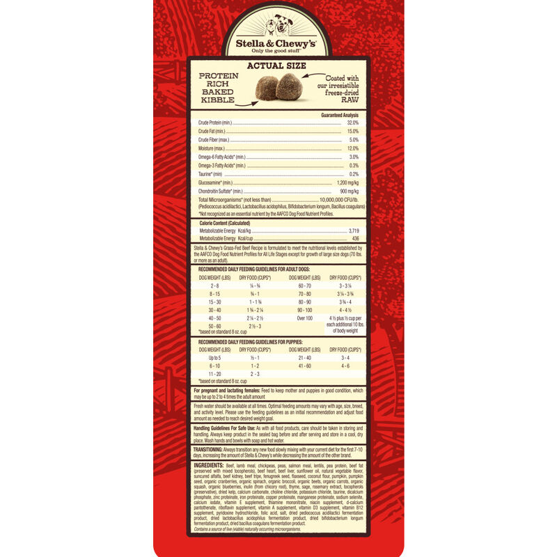 Stella & Chewy's Raw Coated Grain-Free Dry Dog Food, Beef image number null