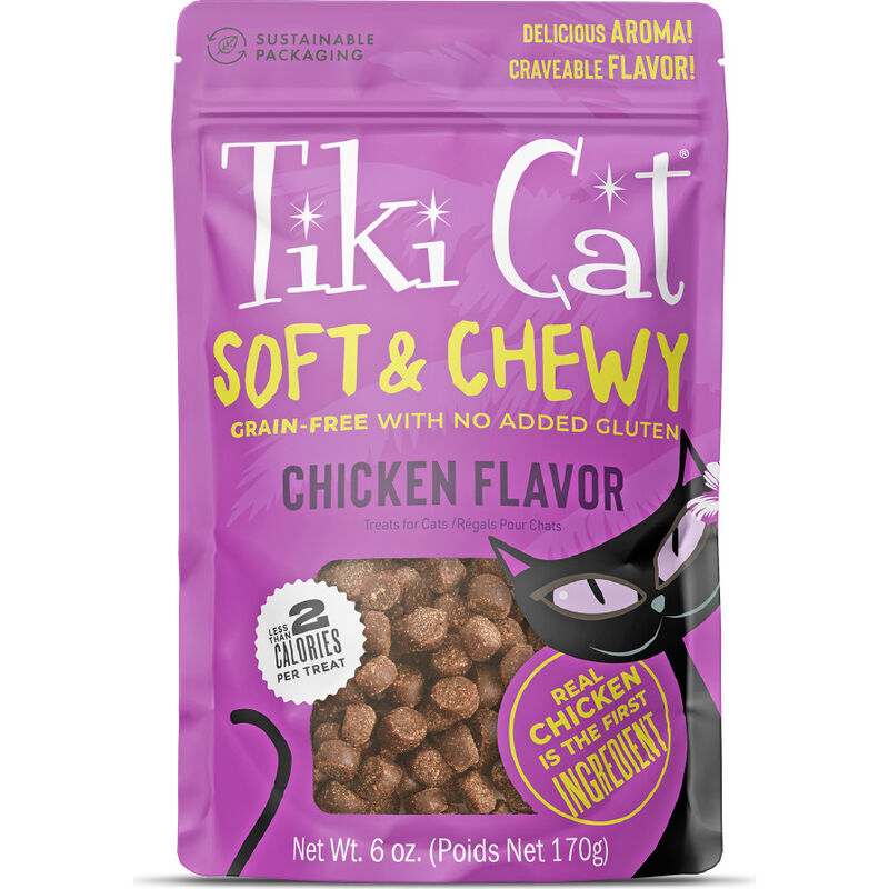 Tiki Cat Soft & Chewy Cat Treats, Chicken, 6-oz image number null