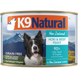 K9 Natural Canned Dog Food, Hoki & Beef, 6-oz