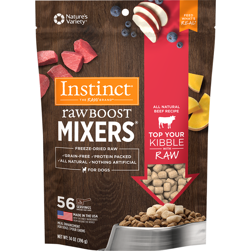 Instinct Raw Boost Mixers Freeze-Dried Dog Food Topper, Beef, 14-oz image number null