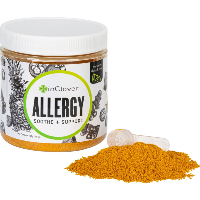 InClover Powder Dog & Cat Supplement, Allergy, Sooth + Support, 100-g image number null