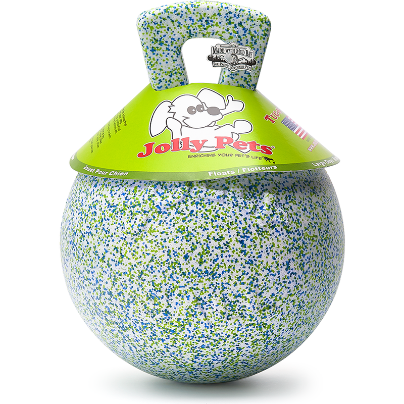 Mud Bay Tug N Toss Dog Toy, White Green & Blue, 8-in image number null