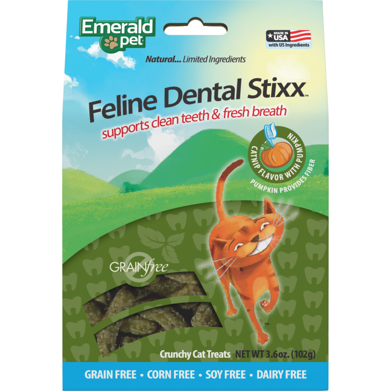 Emerald Pet Dental Stixx Cat Treats, Catnip & Pumpkin, 3.6-oz image number null