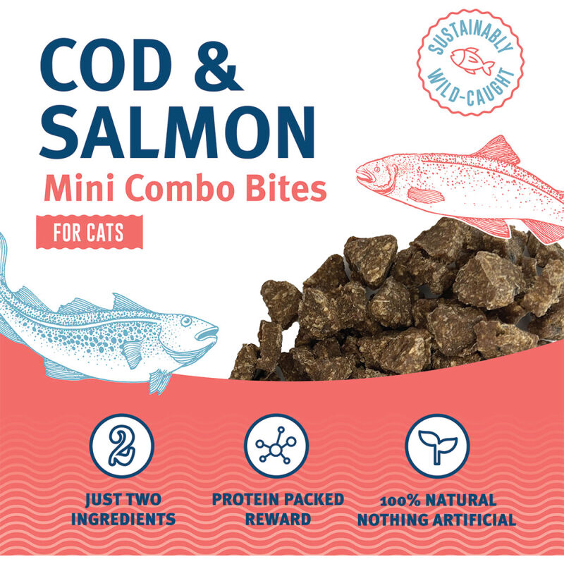 Icelandic Mini Combo Bites Cat Treats, Cod & Salmon, 1.7-oz image number null