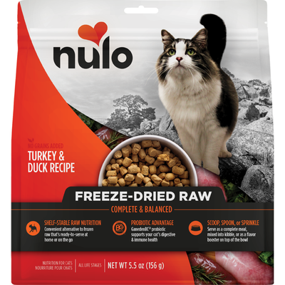 Nulo Grain-Free Freeze-Dried Raw Cat Food, Turkey & Duck