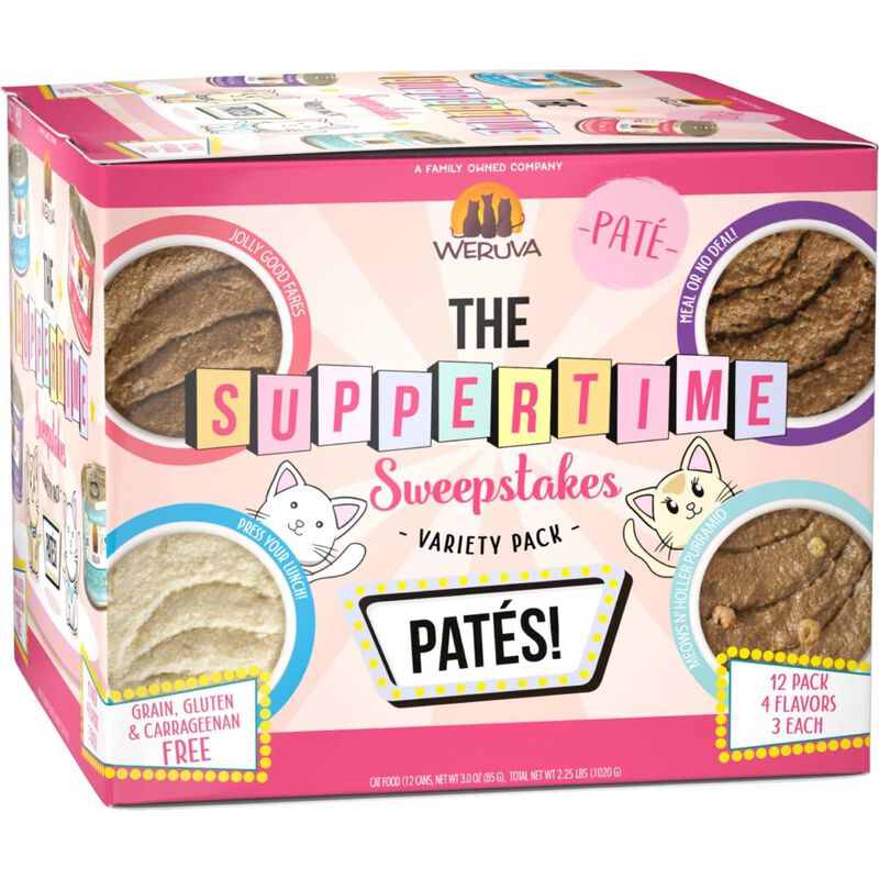 Weruva Pat&eacute; Canned Cat Food, Variety Pack, Suppertime Sweepsteaks, 3-oz, case of 12 image number null