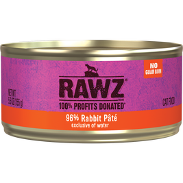 Rawz 96% Pate Canned Cat Food, Rabbit