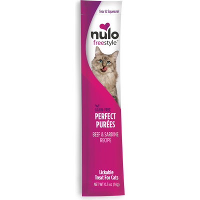 Nulo Freestyle Perfect Puree Lickable Cat Treat, Beef & Sardine, 0.5-oz