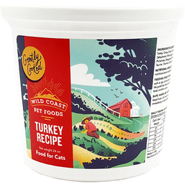 Wild Coast Gently Cooked Frozen Cat Food, Turkey, 24-oz