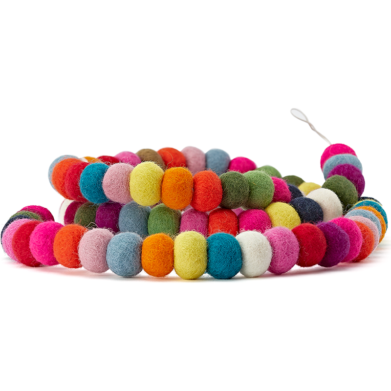 Mud Bay Felted Cat Toy, Balls on a String, 4.9-ft image number null