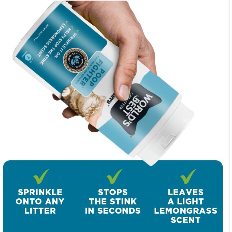 World's Best Poop Fighter Boosters Litter Additive, 18-oz image number null