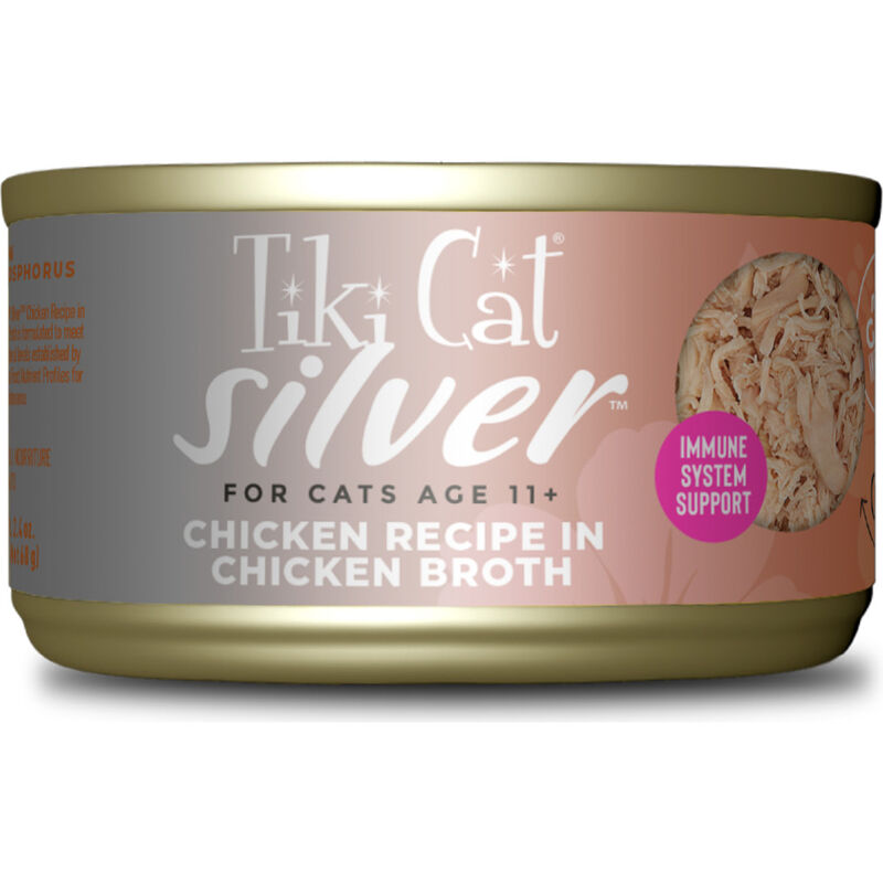Tiki Cat Silver Canned Cat Food, Senior, Chicken, 2.4-oz image number null