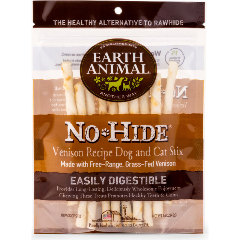 Earth Animal No-Hide Stix Dog Treat, Venison, 10-pack image number null