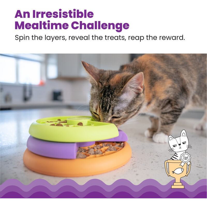 Petstages Catstages Kitty Lickin' Layers Fun Feeder Treat Puzzle Cat Toy image number null