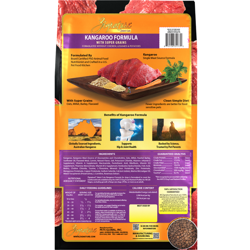 Zignature Select Cuts Dry Dog Food, Kangaroo image number null