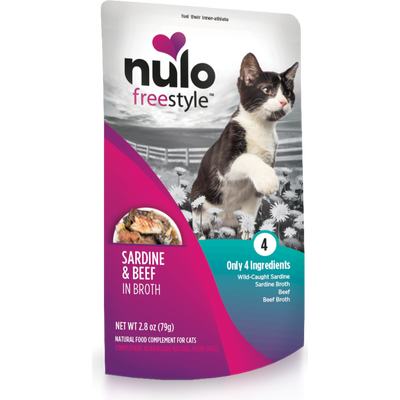 Nulo Freestyle Grain-Free Wet Cat Food Topper, Sardine & Beef, 2.8-oz