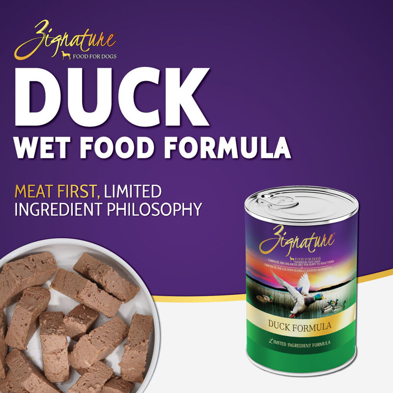 Zignature Limited Ingredient Canned Dog Food, Duck, 13-oz image number null