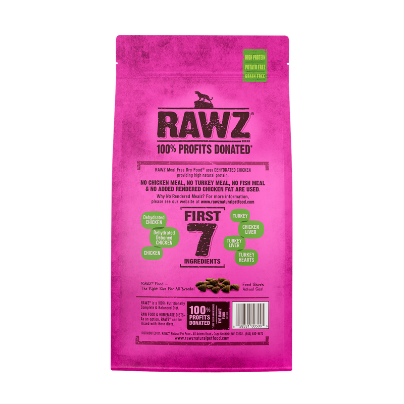 Rawz Dry Cat Food, Dehydrated Chicken Turkey & Chicken image number null