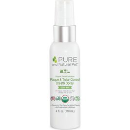 Pure and Natural Pet Plaque & Tartar Control Breath Spray Dog Supplement, 4-oz