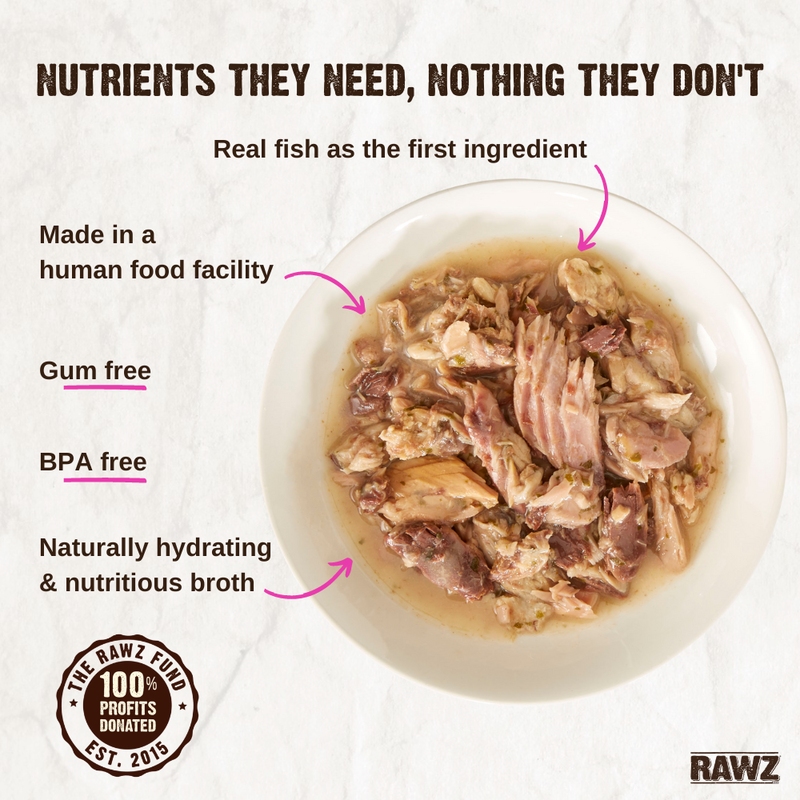 Rawz Aujou Wet Cat Food, Aku Tuna & Mackerel, 2.46-oz image number null